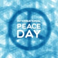 International Peace Day. Peace symbol and text. Vector illustration, flat design Royalty Free Stock Photo