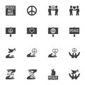 International peace day vector icons set