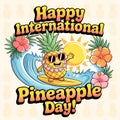 International Pineapple Day Creative Banner with Pineapple and Typography on Nice Background Royalty Free Stock Photo