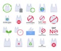 International plastic bag free day vector set