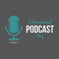 International Podcast Day Design September 30th. Illustration of Podcast on dark background. Flat illustration Royalty Free Stock Photo