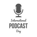 International Podcast Day Design September 30th. Illustration of Podcast icon. Flat illustration. Royalty Free Stock Photo