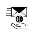 International postal service black linear icon