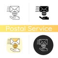 International postal service chalk white icon