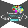 International Programmers` Day illustration. Day of the Programmer Communities. Programming icons. Software symbol collection. Int Royalty Free Stock Photo