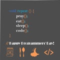 International Programmers` Day illustration. Day of the Programmer Communities. Programming icons. Software symbol collection. Int