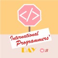 International Programmers` Day illustration. Day of the Programmer Communities. Programming icons. Software symbol collection. Int