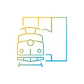 International rail cargo shipping gradient linear vector icon