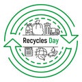 International recycles day concept background, outline style