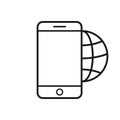 International Roaming Icon. Flat Design. Mobile Devices and Services Concept. Isolated Illustration