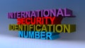 International security identification number on blue