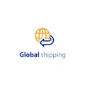 Shipping globally, international shipment concept, delivery line icon Royalty Free Stock Photo