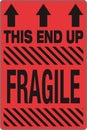 International Shipping Pictorial Labels Fragile This End Up Dark Orange