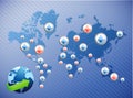 International social media network. illustration Royalty Free Stock Photo