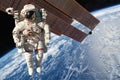 International Space Station and astronaut. Royalty Free Stock Photo