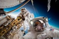 International Space Station and astronaut. Royalty Free Stock Photo