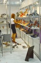 International specialized exhibition for footwear, bags and accessories Mos Shoes woman chooses shoes