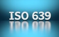 International standard. Word ISO 639 on blue background Royalty Free Stock Photo