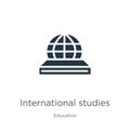 International studies icon vector. Trendy flat international studies icon from education collection isolated on white background.