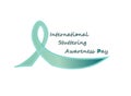 International stutter day emblem with blue ribbon Royalty Free Stock Photo