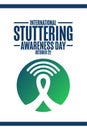 International Stuttering Awareness Day. October 22. Holiday concept. Template for background, banner, card, poster with