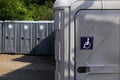 International Symbol of Access Wheelchair Symbol on a public toilet at a public event music festival