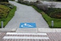 International Symbol of Accessibility to identify the area adapted to people with disabilities a universal symbol that is used as