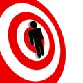 International Symbol Man on Red Target Bullseye Royalty Free Stock Photo