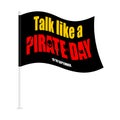 International Talk Like A Pirate Day. piratical black flag. filibuster Banner