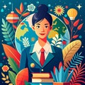 International Teacher's day digital art Royalty Free Stock Photo
