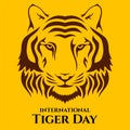 International Tiger day. Tiger`s head vector color illustration. July 29