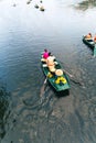 International tourists on Boat Tours in Ninh Binh Royalty Free Stock Photo