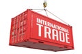 International Trade - Red Hanging Cargo Container.