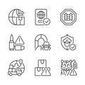 International trading linear icons set