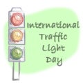 International Traffic Light Day. Poster for event on August 5. Safety concept. Traffic Light\'s. Vector illustration