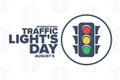 International Traffic Lights Day. August 5. Holiday concept. Template for background, banner, card, poster with text Royalty Free Stock Photo