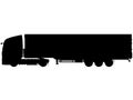 International transport 40 t truck, lorry with semi trailer. LKW Truck with trailer detailed vector illustration realistic silhoue