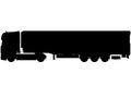 International transport 40 t truck, lorry with semi trailer. LKW Truck with trailer detailed vector illustration realistic silhoue Royalty Free Stock Photo