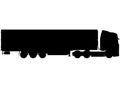 International transport 40 t truck, lorry with semi trailer. LKW Truck with trailer detailed vector illustration realistic silhoue Royalty Free Stock Photo