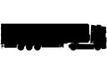 International transport 40 t truck, lorry with semi trailer. LKW Truck with trailer detailed vector illustration realistic silhoue Royalty Free Stock Photo