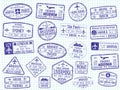 International visa stamps - arrival, departure, immigration passport stamps