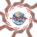 International volunteer day for social and economic development concept. Elements of this image furnished by NASA Royalty Free Stock Photo