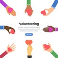 International volunteering flat vector webpage template