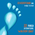 International water day card of liquid footprint