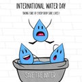International water day card save lives quote