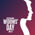 International Widows Day. June 23. Holiday concept. Template for background, banner, card, poster with text inscription