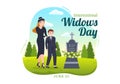 International Widows Day Vector Illustration on June 23 with Woman Mourns and Injustice Faced by Widow and His Children