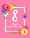 International woman`s day greeting card