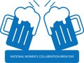 International Womenâs Collaboration Brew Day blue vector icon.