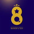 International women`s day background in star style design